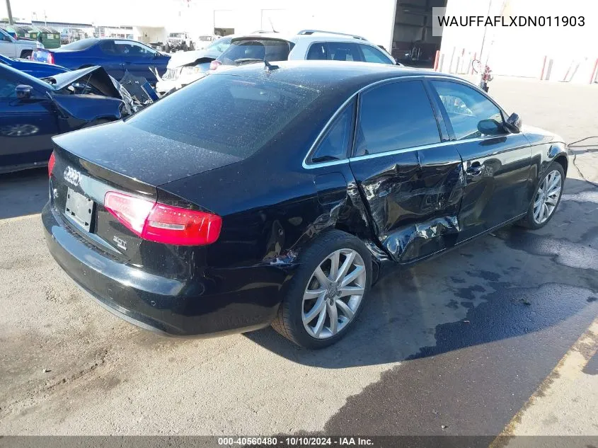 2013 Audi A4 2.0T Premium VIN: WAUFFAFLXDN011903 Lot: 40560480