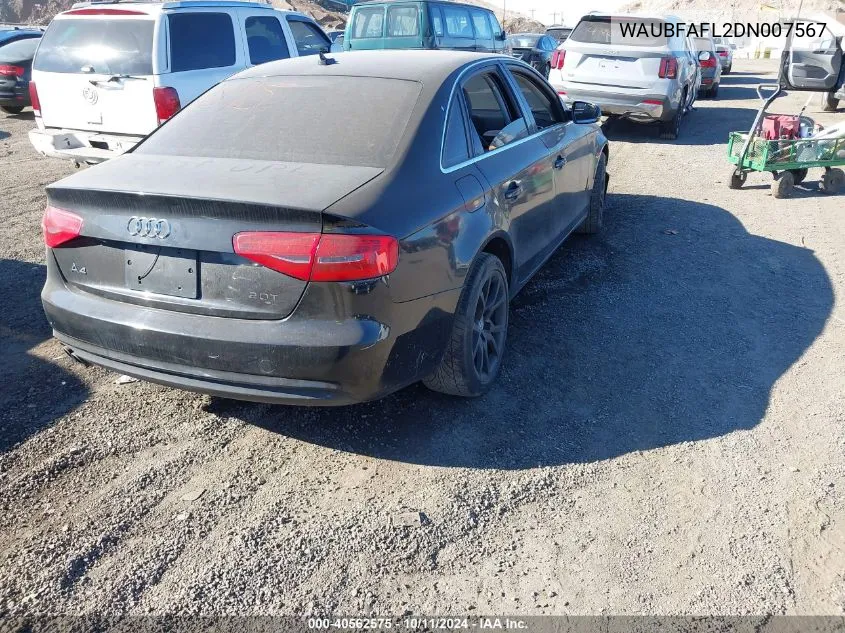 2013 Audi A4 2.0T Premium VIN: WAUBFAFL2DN007567 Lot: 40562575