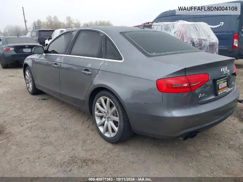 2013 Audi A4 Premium Plus VIN: WAUFFAFL8DN004108 Lot: 40577363