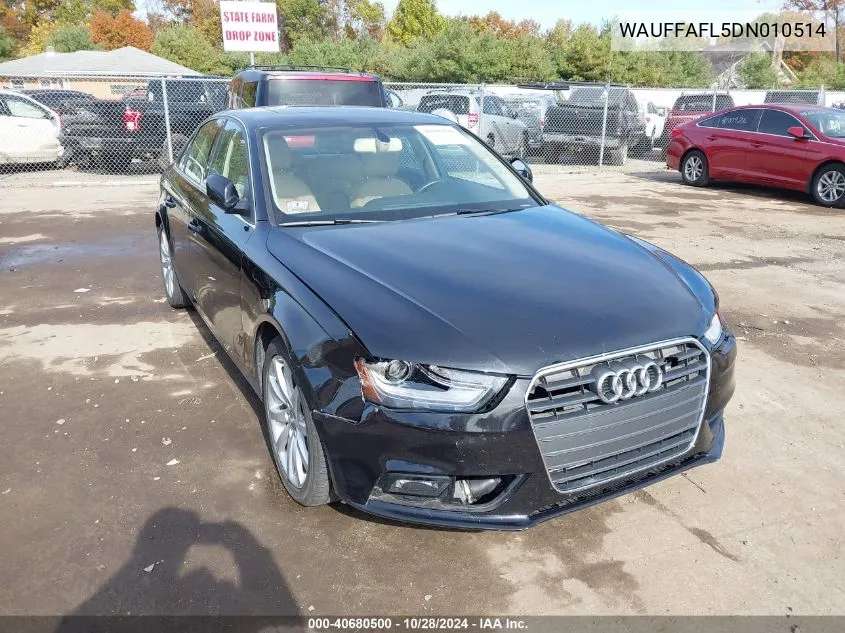 2013 Audi A4 2.0T Premium VIN: WAUFFAFL5DN010514 Lot: 40680500