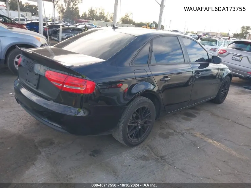 2013 Audi A4 2.0T Premium VIN: WAUAFAFL6DA173755 Lot: 40717558