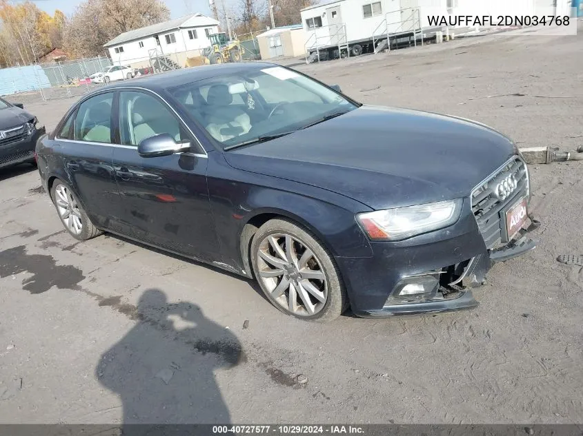 2013 Audi A4 2.0T Premium VIN: WAUFFAFL2DN034768 Lot: 40727577