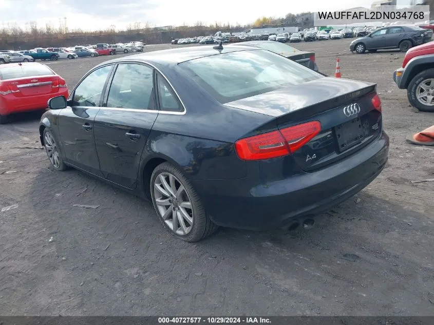 2013 Audi A4 2.0T Premium VIN: WAUFFAFL2DN034768 Lot: 40727577