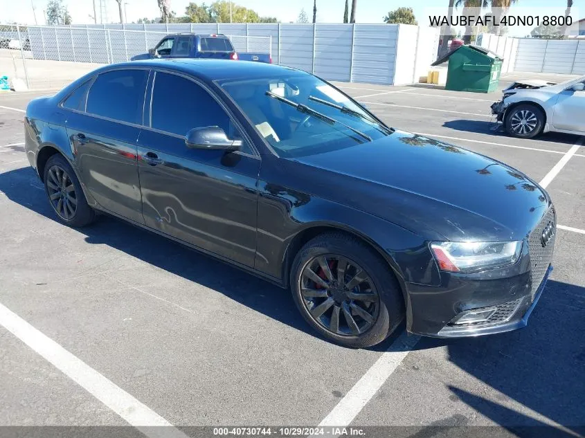 2013 Audi A4 2.0T Premium VIN: WAUBFAFL4DN018800 Lot: 40730744