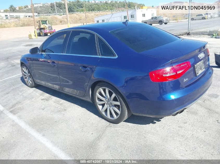 2013 Audi A4 Premium Plus VIN: WAUFFAFL1DN045969 Lot: 40742087