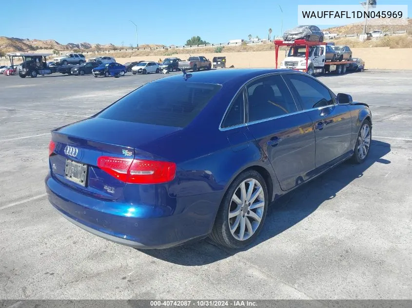 2013 Audi A4 Premium Plus VIN: WAUFFAFL1DN045969 Lot: 40742087