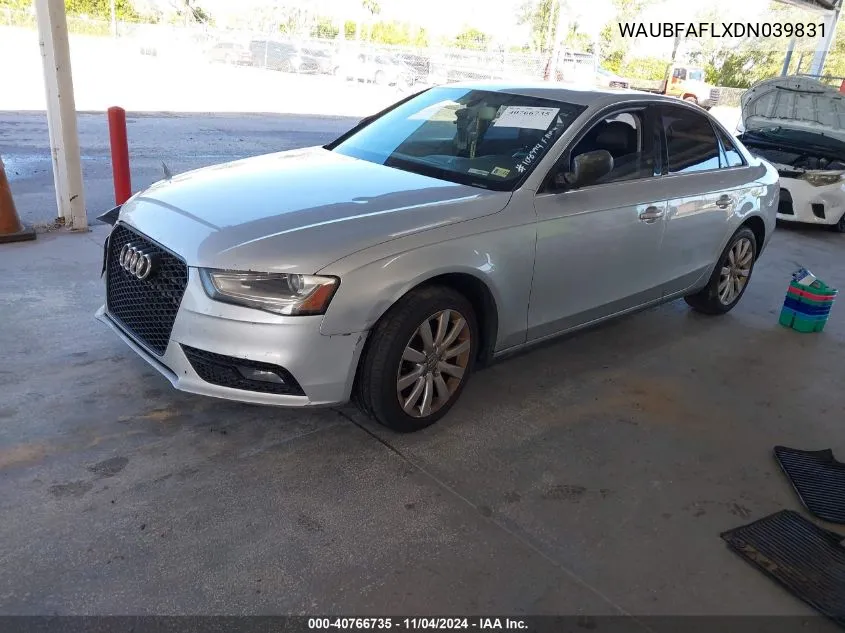 2013 Audi A4 2.0T Premium VIN: WAUBFAFLXDN039831 Lot: 40766735