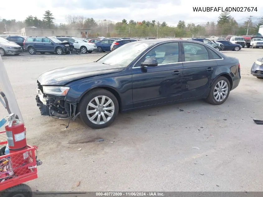 2013 Audi A4 2.0T Premium VIN: WAUBFAFL4DN027674 Lot: 40772809