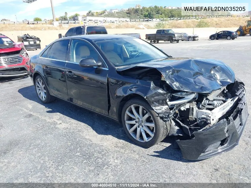 2013 Audi A4 2.0T Premium VIN: WAUEFAFL2DN035205 Lot: 40804510