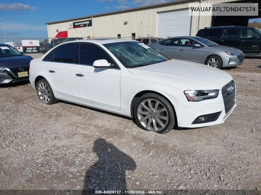 2013 Audi A4 2.0T Premium VIN: WAUAFAFL7DN047574 Lot: 40809727