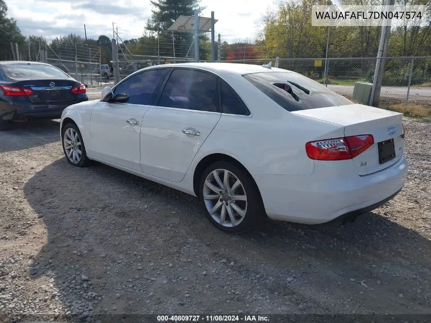 2013 Audi A4 2.0T Premium VIN: WAUAFAFL7DN047574 Lot: 40809727