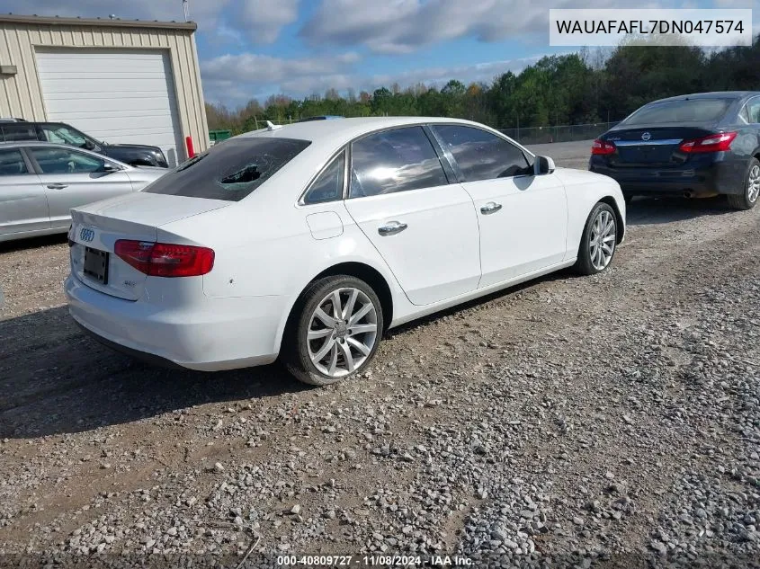 2013 Audi A4 2.0T Premium VIN: WAUAFAFL7DN047574 Lot: 40809727