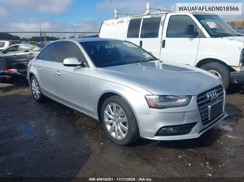 2013 Audi A4 2.0T Premium VIN: WAUAFAFL6DN018566 Lot: 40816201