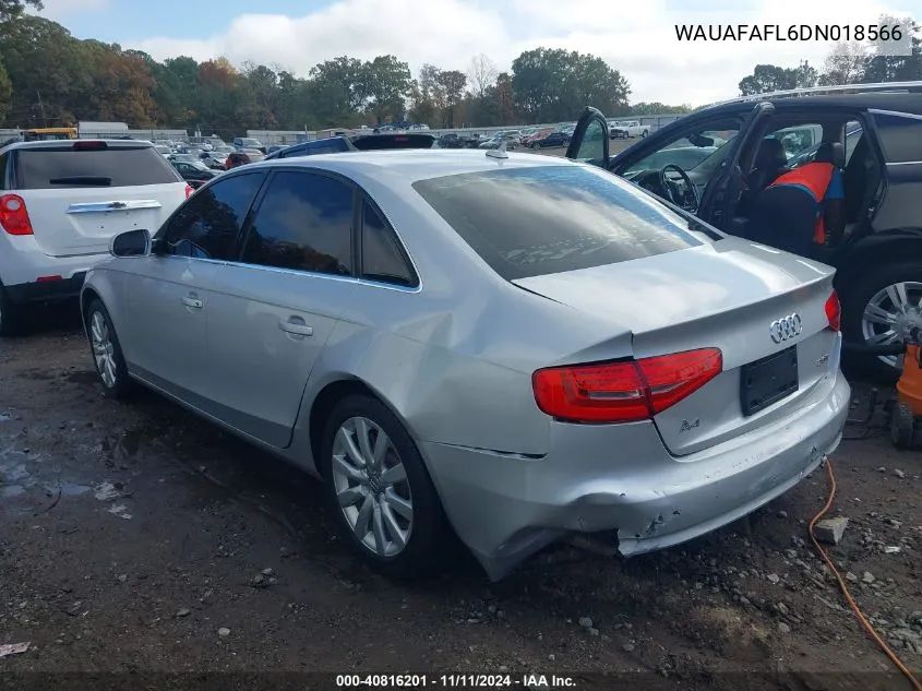 2013 Audi A4 2.0T Premium VIN: WAUAFAFL6DN018566 Lot: 40816201