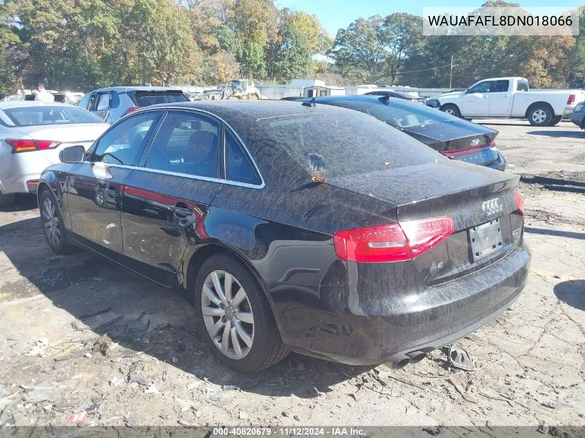 2013 Audi A4 2.0T Premium VIN: WAUAFAFL8DN018066 Lot: 40820679