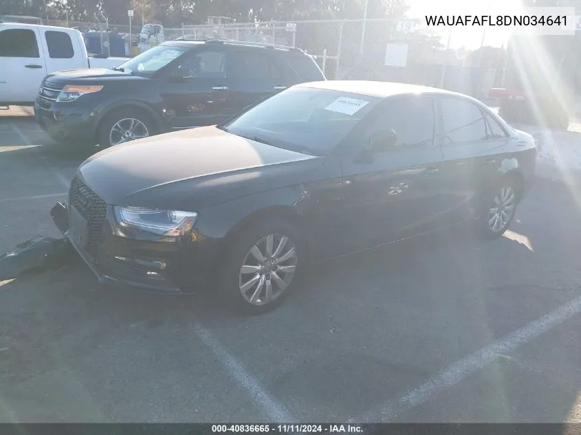 2013 Audi A4 2.0T Premium VIN: WAUAFAFL8DN034641 Lot: 40836665