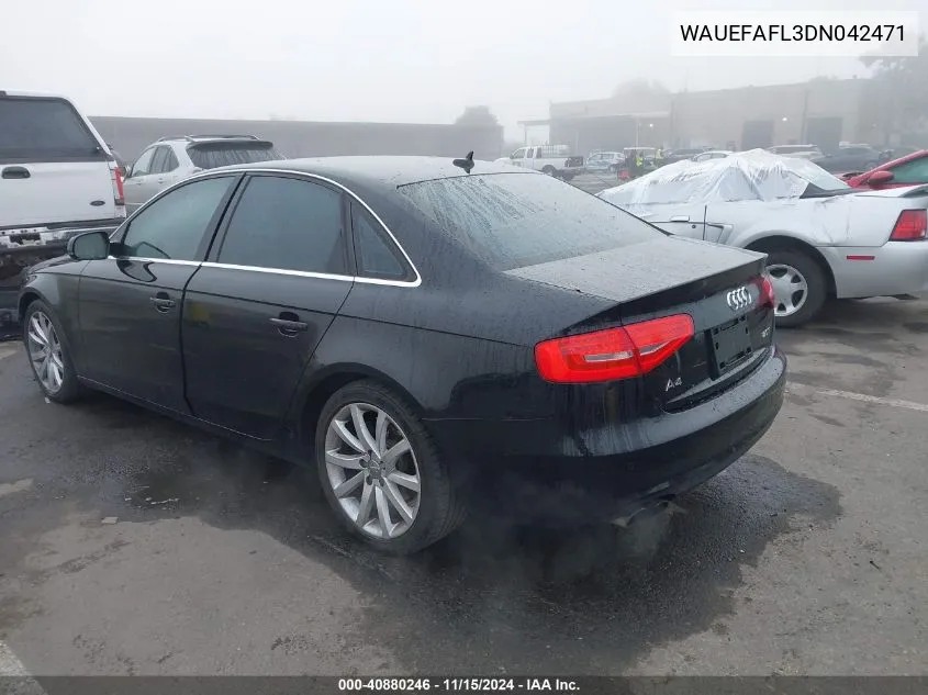 WAUEFAFL3DN042471 2013 Audi A4 2.0T Premium