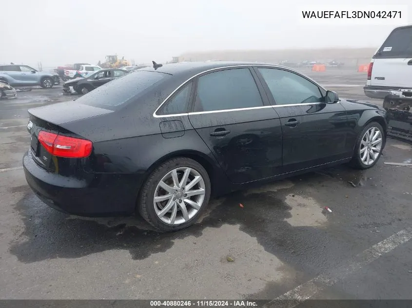 WAUEFAFL3DN042471 2013 Audi A4 2.0T Premium