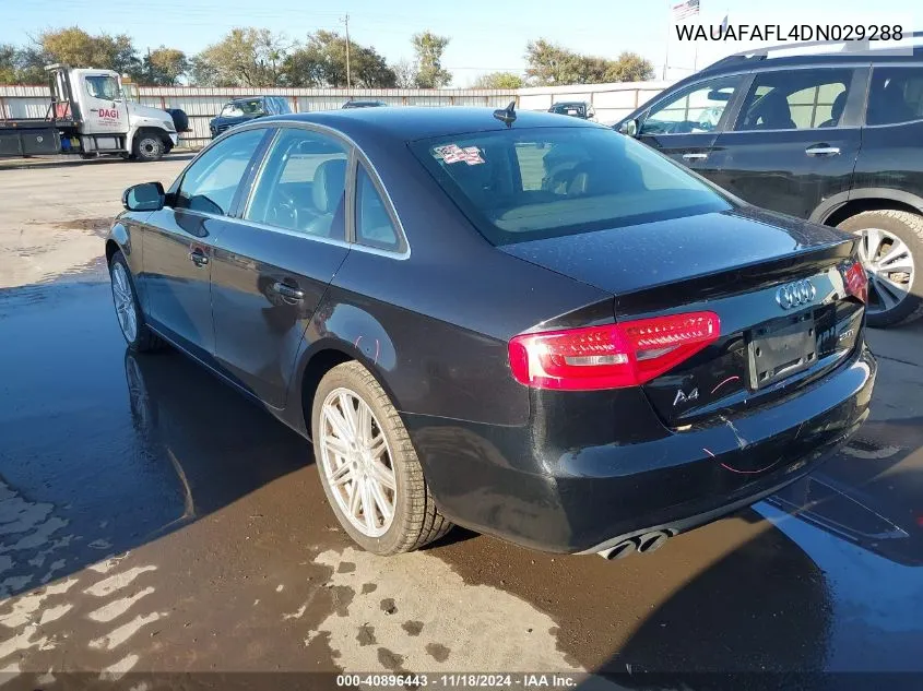 2013 Audi A4 2.0T Premium VIN: WAUAFAFL4DN029288 Lot: 40896443