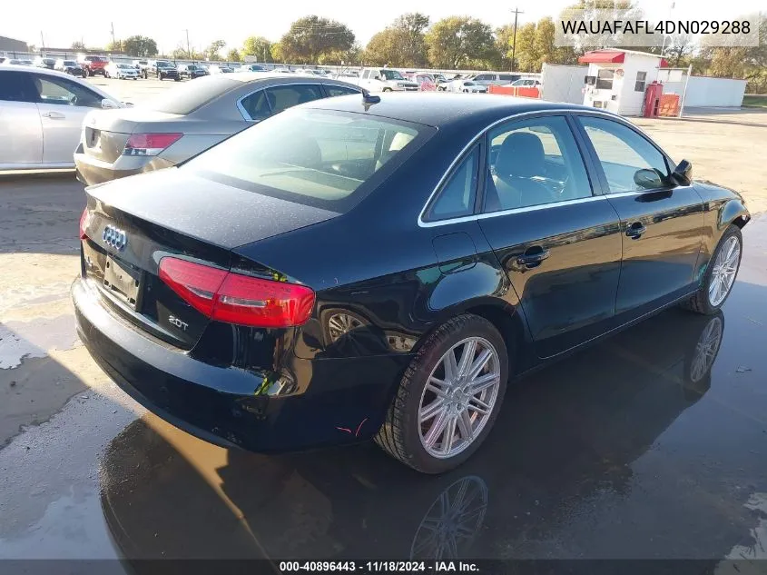 2013 Audi A4 2.0T Premium VIN: WAUAFAFL4DN029288 Lot: 40896443