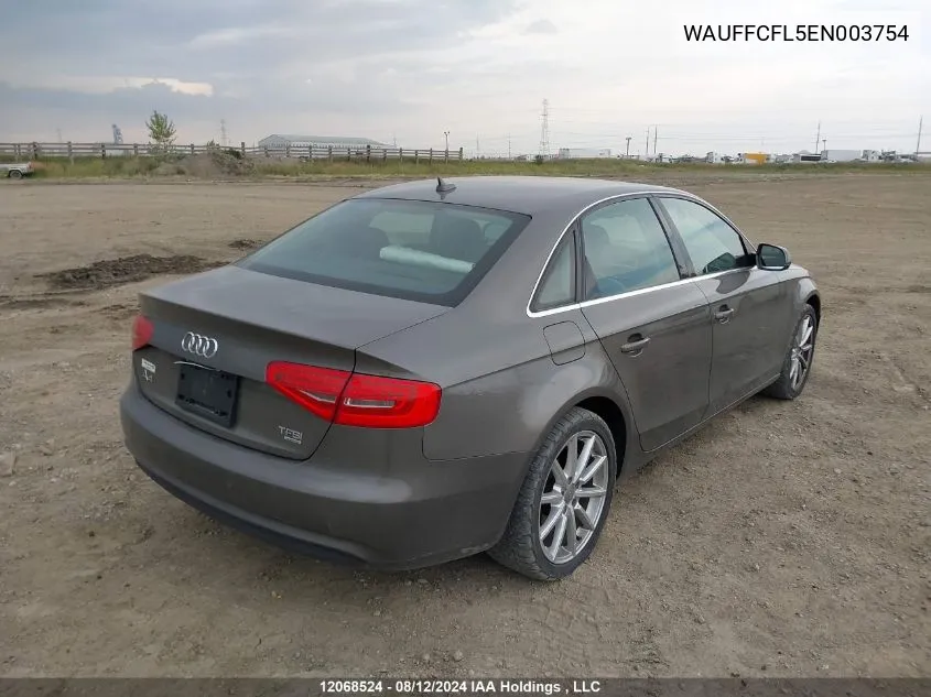 2014 Audi A4 VIN: WAUFFCFL5EN003754 Lot: 12068524