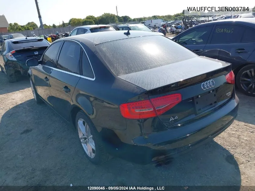 2014 Audi A4 Premium Plus VIN: WAUFFCFL3EN003784 Lot: 12090045