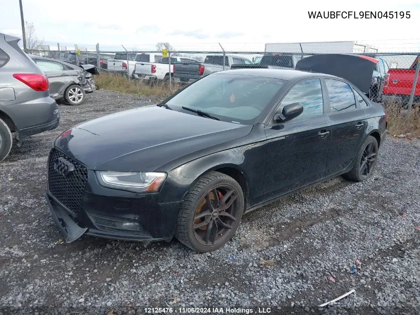 2014 Audi A4 VIN: WAUBFCFL9EN045195 Lot: 12125476