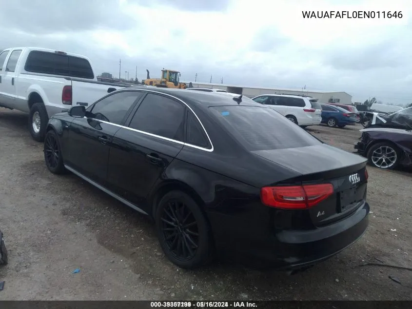 WAUAFAFL0EN011646 2014 Audi A4 2.0T Premium