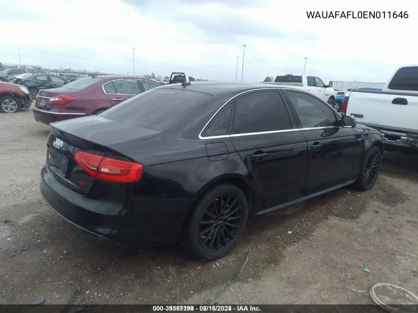 WAUAFAFL0EN011646 2014 Audi A4 2.0T Premium