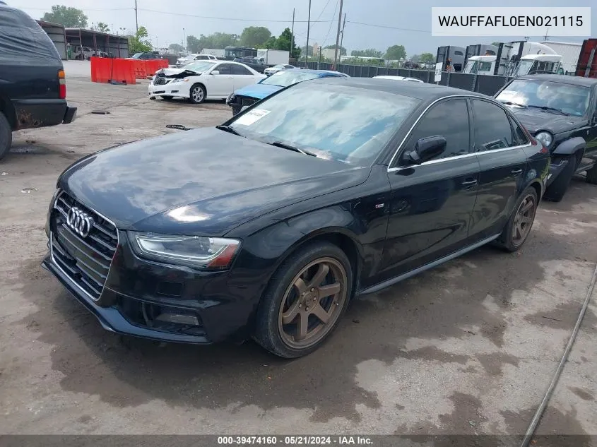 2014 Audi A4 2.0T Premium VIN: WAUFFAFL0EN021115 Lot: 39474160