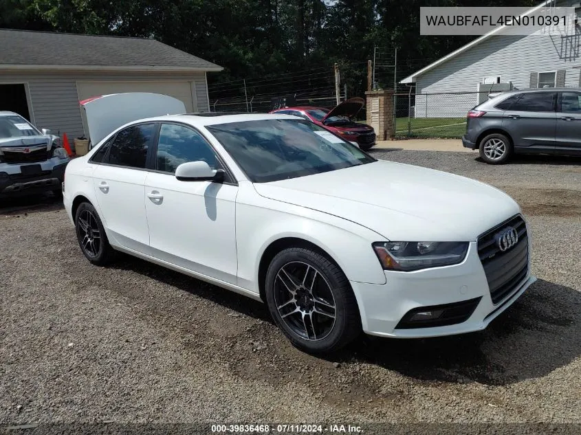 2014 Audi A4 2.0T Premium VIN: WAUBFAFL4EN010391 Lot: 39836468