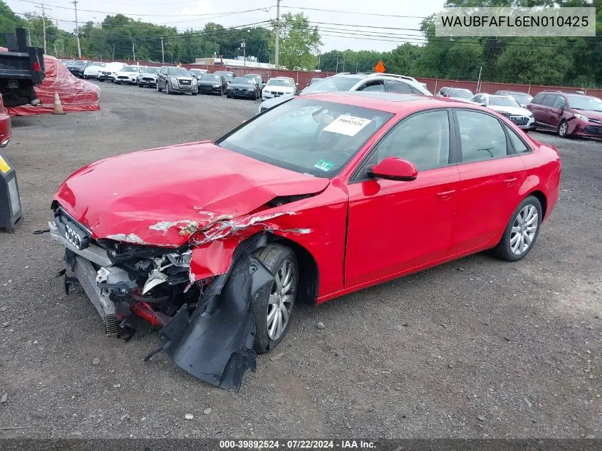 2014 Audi A4 2.0T Premium VIN: WAUBFAFL6EN010425 Lot: 39892524