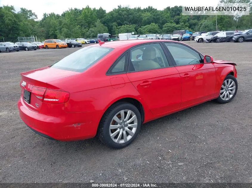 2014 Audi A4 2.0T Premium VIN: WAUBFAFL6EN010425 Lot: 39892524