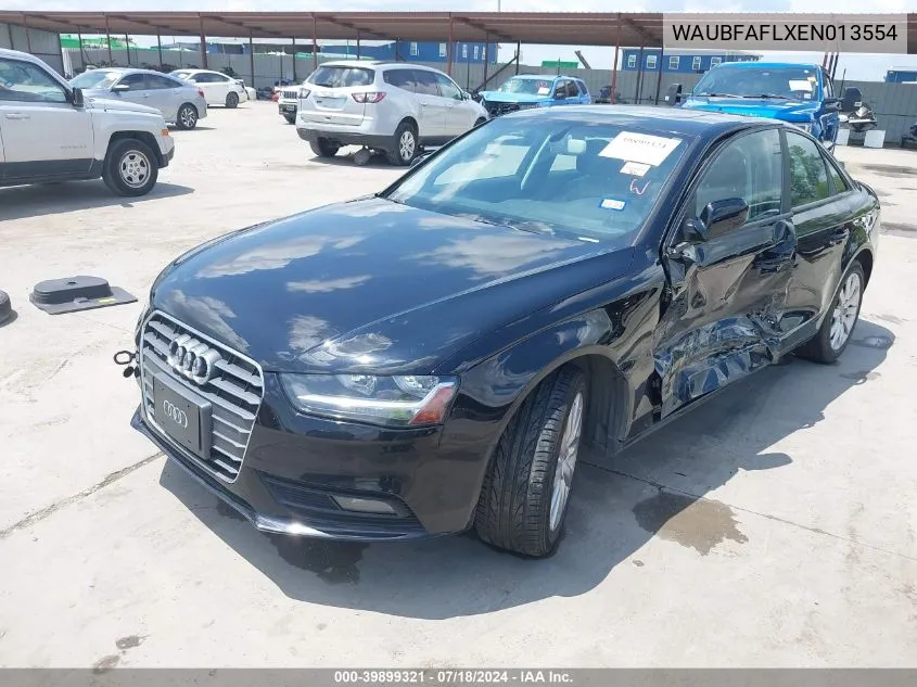 2014 Audi A4 2.0T Premium VIN: WAUBFAFLXEN013554 Lot: 39899321