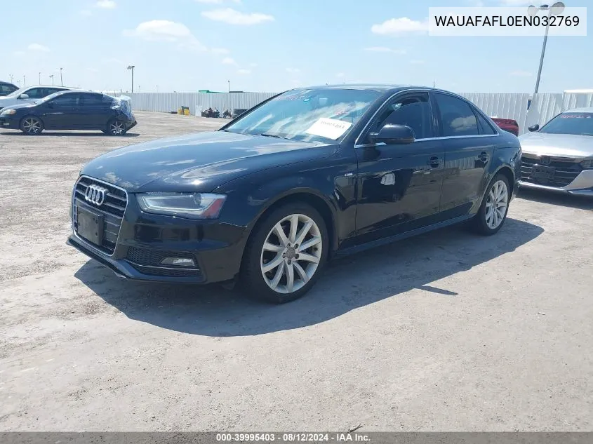 2014 Audi A4 2.0T Premium VIN: WAUAFAFL0EN032769 Lot: 39995403