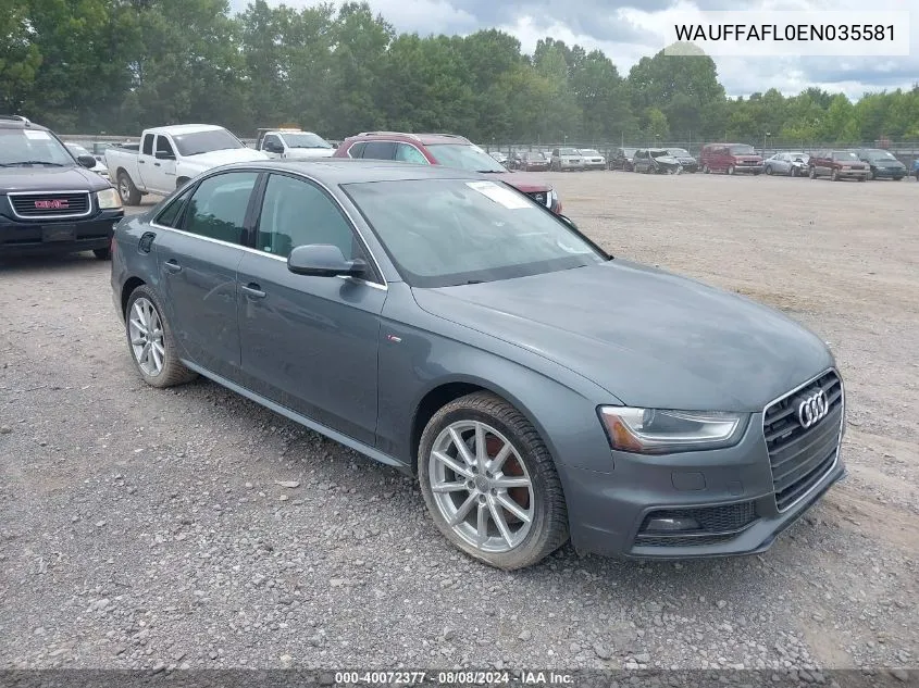 WAUFFAFL0EN035581 2014 Audi A4 2.0T Premium