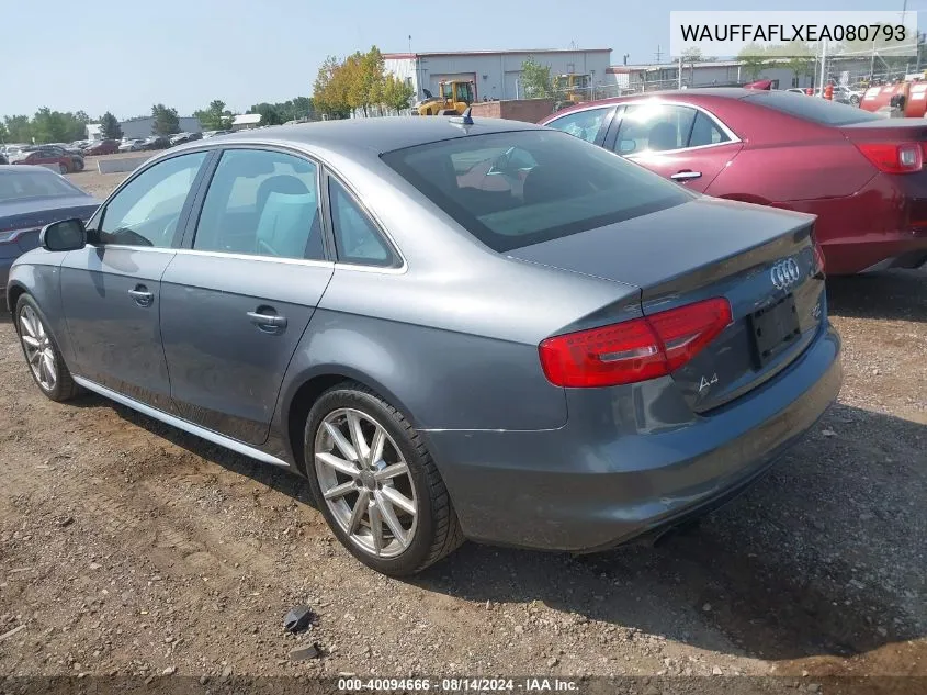 2014 Audi A4 2.0T Premium VIN: WAUFFAFLXEA080793 Lot: 40094666