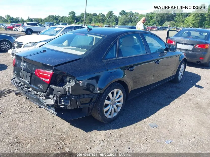 2014 Audi A4 2.0T Premium VIN: WAUBFAFL4EN003523 Lot: 40127634