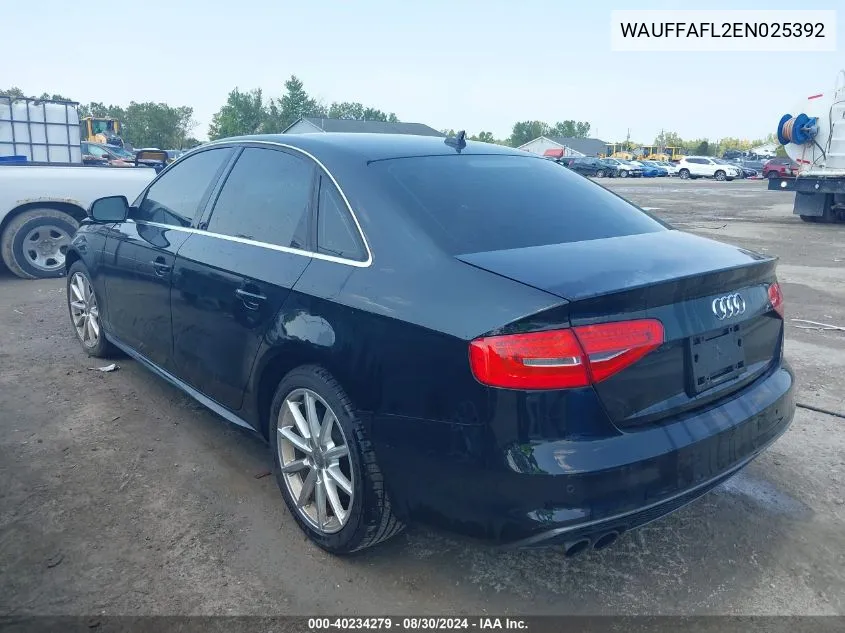 WAUFFAFL2EN025392 2014 Audi A4 2.0T Premium