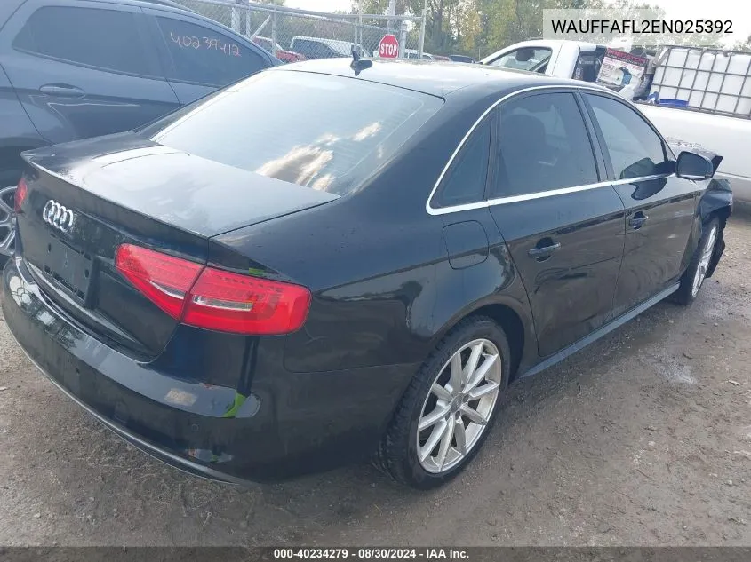 WAUFFAFL2EN025392 2014 Audi A4 2.0T Premium