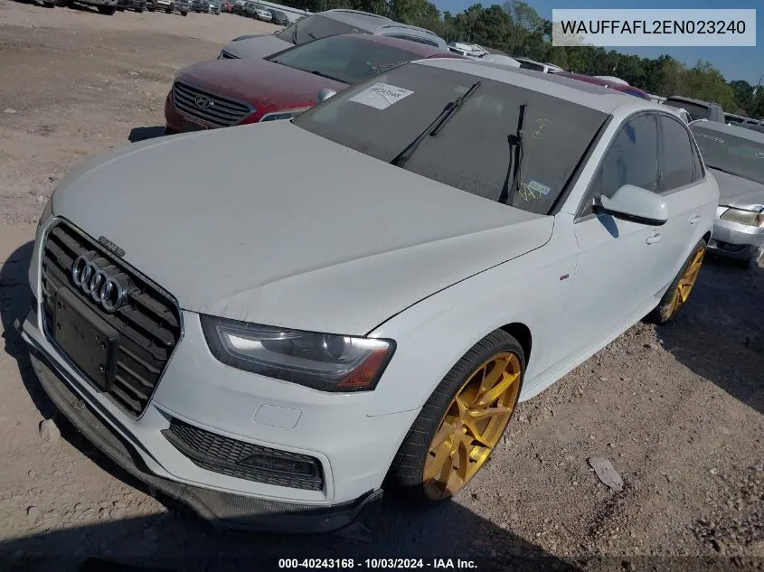 2014 Audi A4 2.0T Premium VIN: WAUFFAFL2EN023240 Lot: 40243168