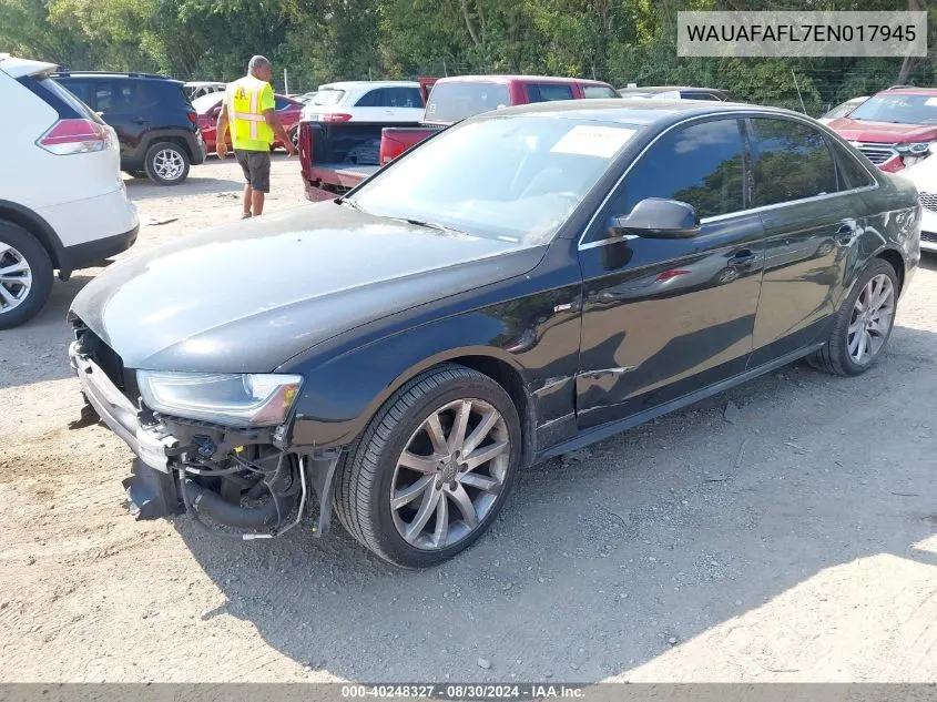 2014 Audi A4 2.0T Premium VIN: WAUAFAFL7EN017945 Lot: 40248327