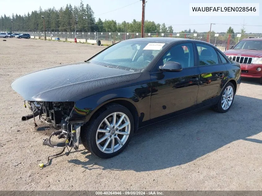 2014 Audi A4 Premium VIN: WAUBFAFL9EN028546 Lot: 40264946