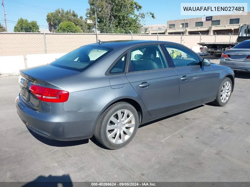 2014 Audi A4 2.0T Premium VIN: WAUAFAFL1EN027483 Lot: 40266624