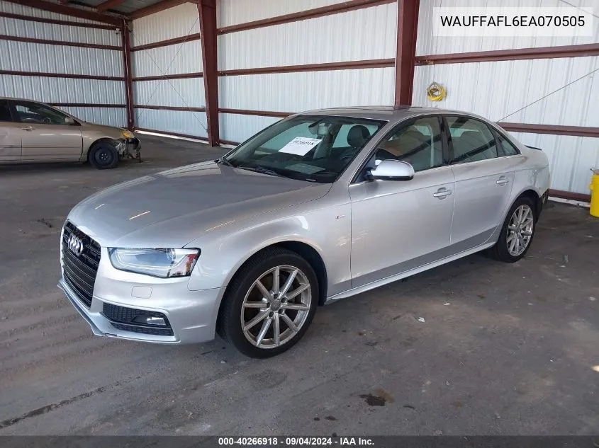 2014 Audi A4 Premium Plus VIN: WAUFFAFL6EA070505 Lot: 40266918