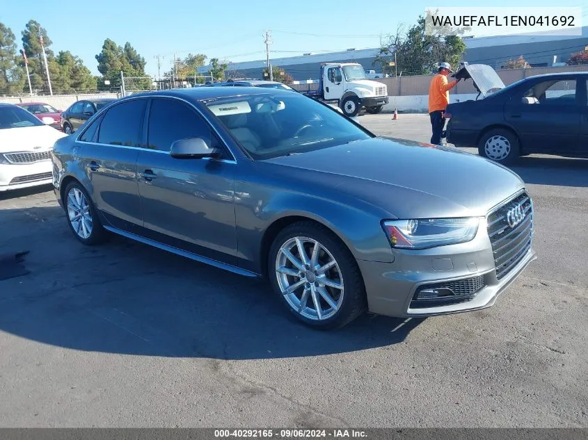 2014 Audi A4 2.0T Premium VIN: WAUEFAFL1EN041692 Lot: 40292165