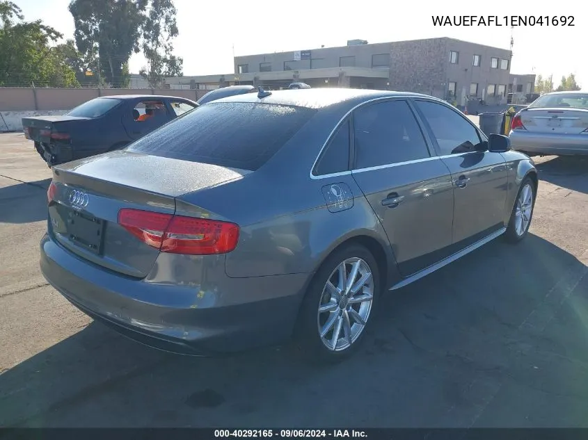 WAUEFAFL1EN041692 2014 Audi A4 2.0T Premium