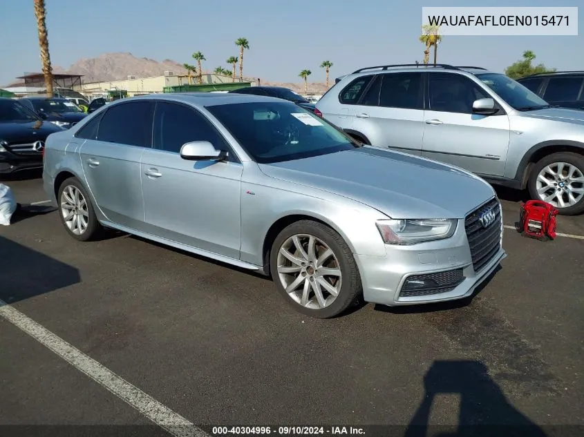 2014 Audi A4 2.0T Premium VIN: WAUAFAFL0EN015471 Lot: 40304996