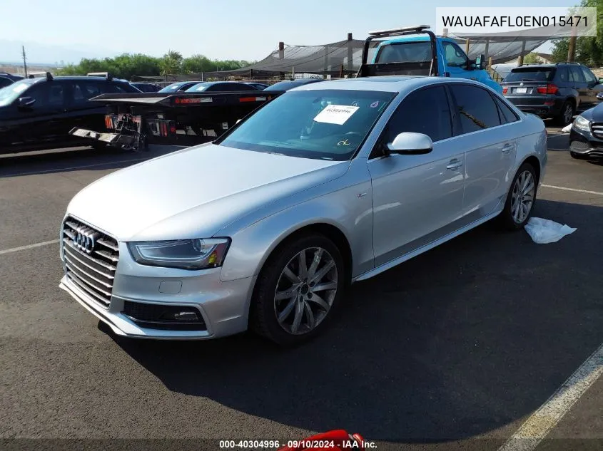 2014 Audi A4 2.0T Premium VIN: WAUAFAFL0EN015471 Lot: 40304996