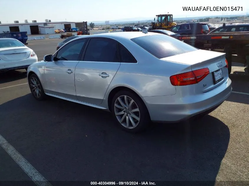 2014 Audi A4 2.0T Premium VIN: WAUAFAFL0EN015471 Lot: 40304996